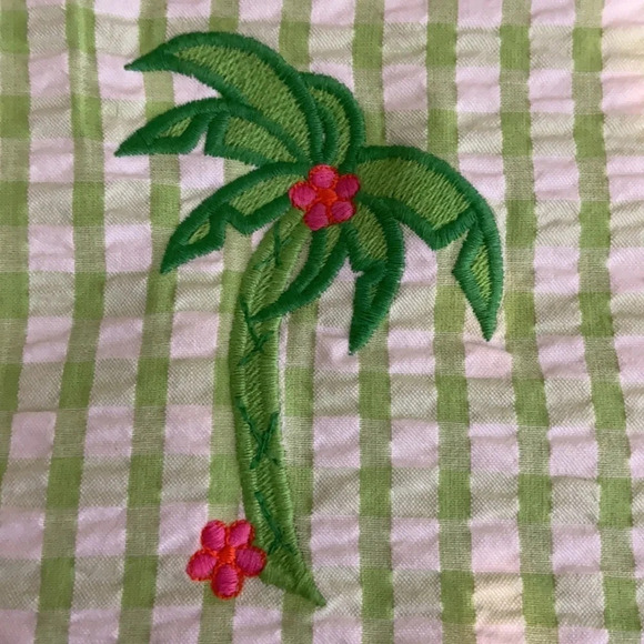 Kelly's Kids Gingham Seersucker Embroidered Dress - Picture 5 of 7